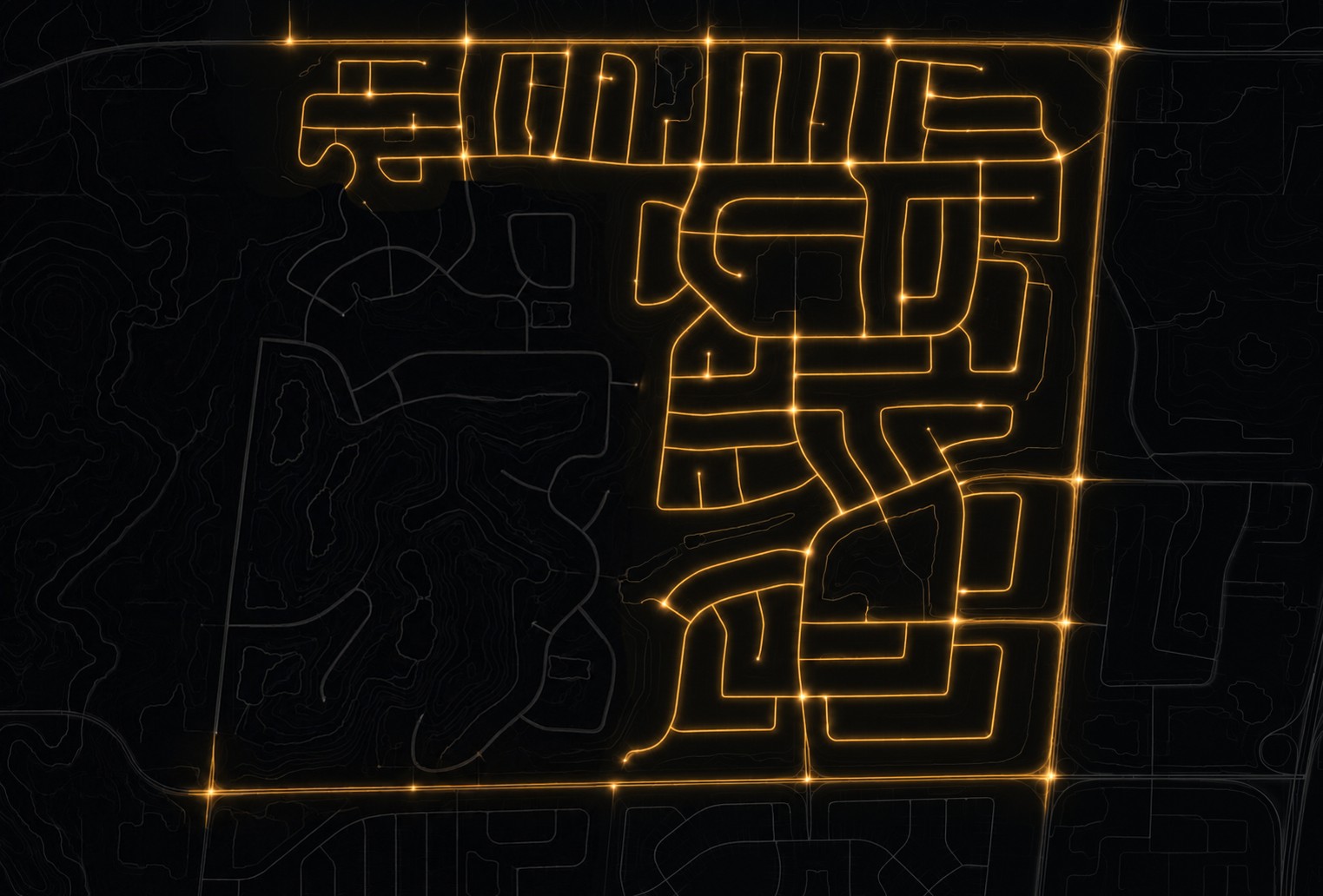 Patrol coverage map of a Woodbridge neighborhood